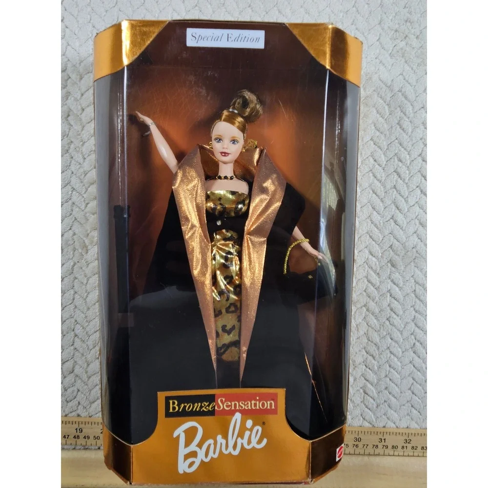 Mattel Bronze Sensation Barbie Special Edition 1998 Leopard Print Gown 20022 NEW